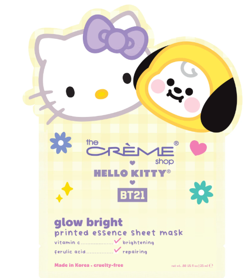 Hello Kitty & BT21 (CHIMMY) Glow Bright Printed Essence Sheet Mask