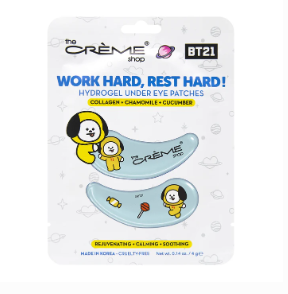 The Crème Shop BT21: “Work Hard, Rest Hard!” CHIMMY Hydrogel Under Eye Patches | Rejuvenating, Calming, & Soothing