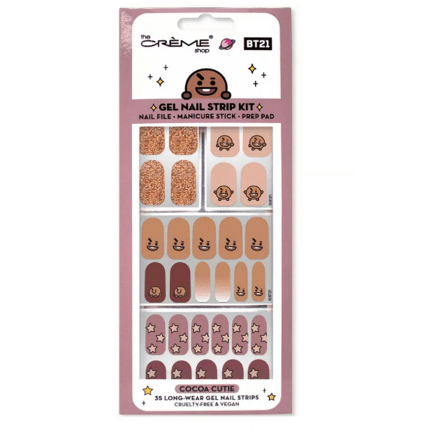 The Crème Shop BT21: SHOOKY Cocoa Cutie Gel Nail Strips (Set of 35)