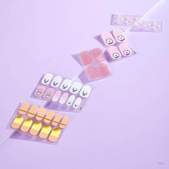 The Crème Shop BT21: RJ Blush Gel Nail Strips (Set of 35)