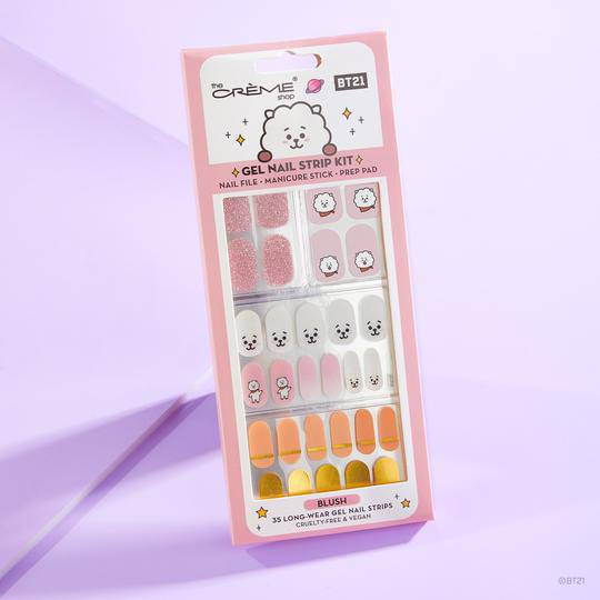 The Crème Shop BT21: RJ Blush Gel Nail Strips (Set of 35)