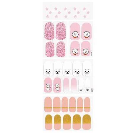 The Crème Shop BT21: RJ Blush Gel Nail Strips (Set of 35)