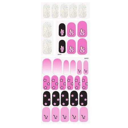 The Crème Shop BT21: COOKY Energy Pink Gel Nail Strips (Set of 35)