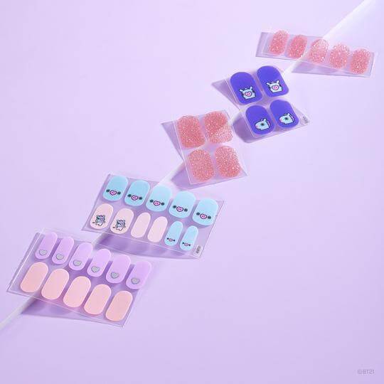 The Crème Shop BT21: MANG Cotton Candy Sky Gel Nail Strips (Set of 35)