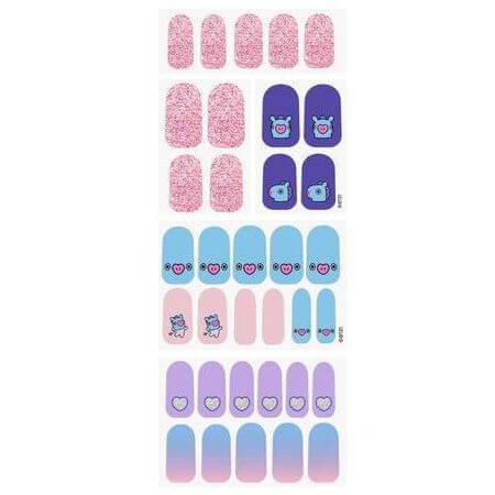 The Crème Shop BT21: MANG Cotton Candy Sky Gel Nail Strips (Set of 35)