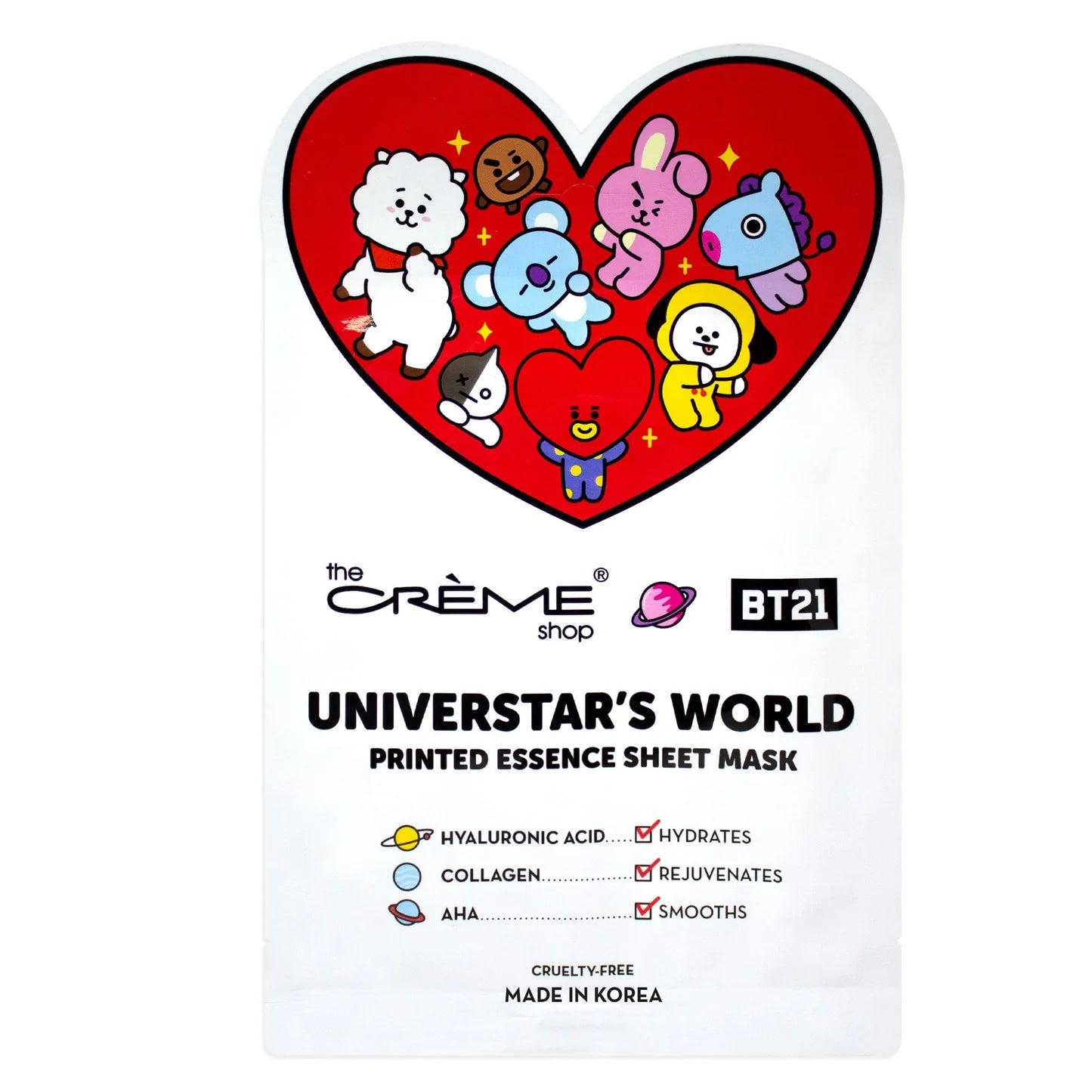 The Crème Shop BT21: Universtar's World Printed Essence Sheet Mask