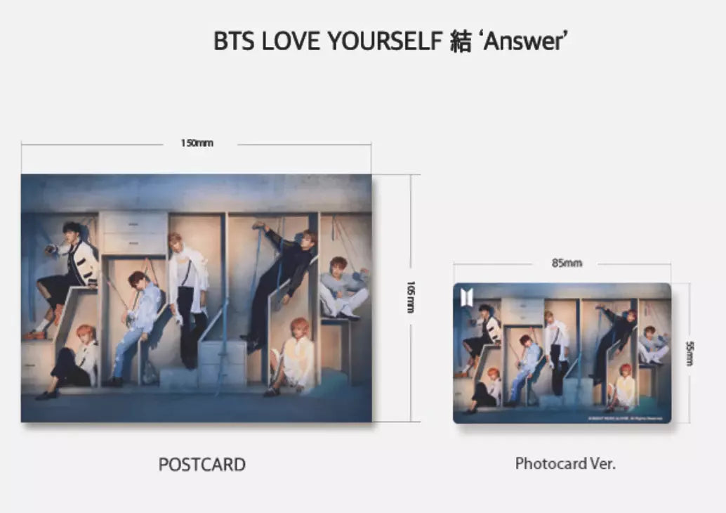 BTS LENTICULAR POSTCARD + PHOTOCARD LOVE YOURSELF 結 Answer